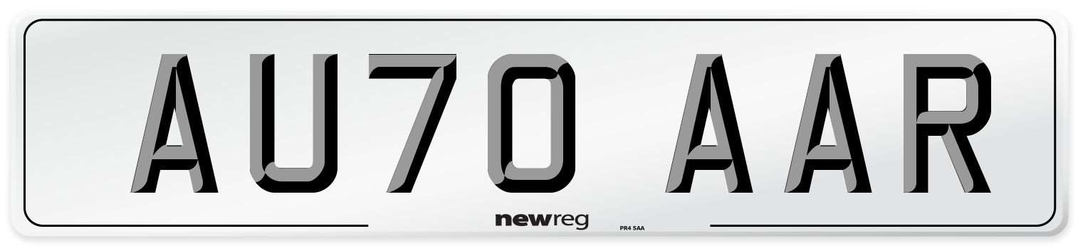 AU70 AAR Number Plate from New Reg
